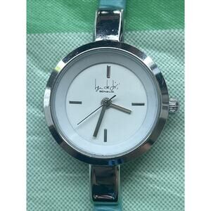 Ben De Lisi Baby Blue Band Silver Tone Womens Quartz Watch